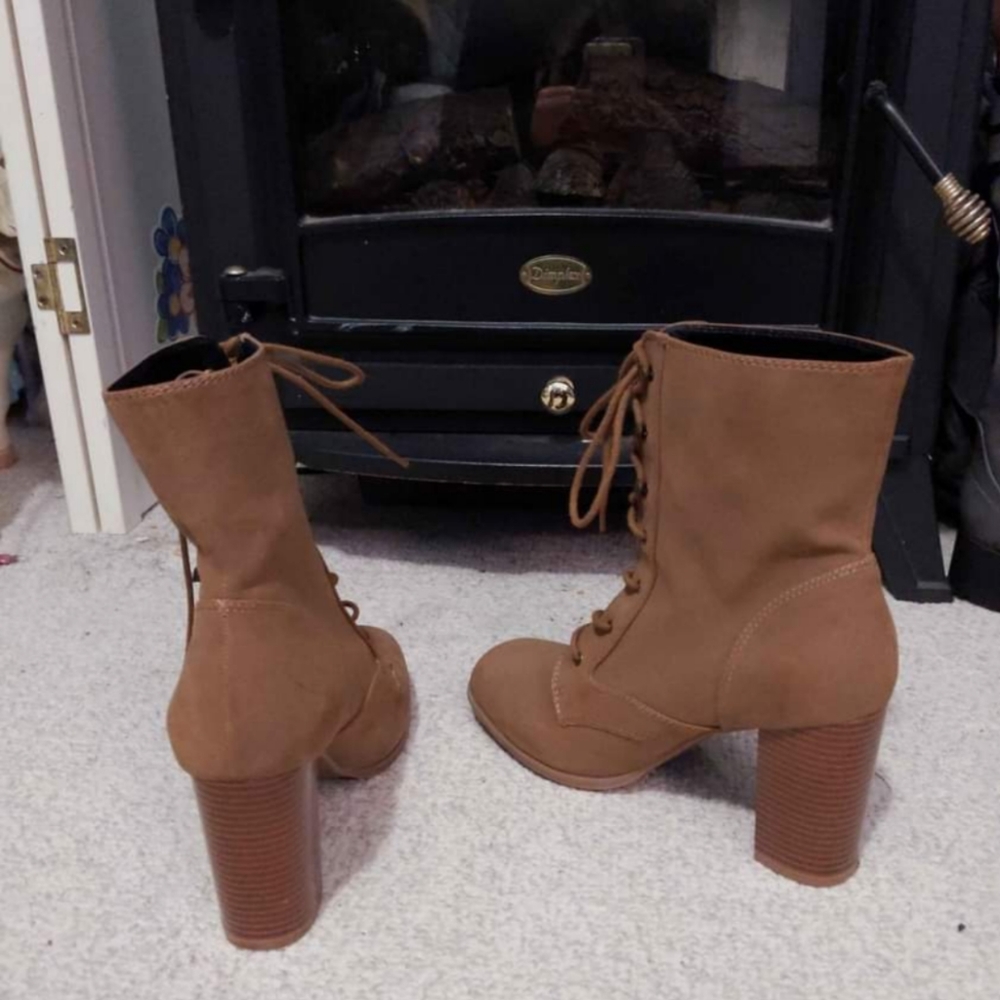 High Heeled Lace-Up Boots